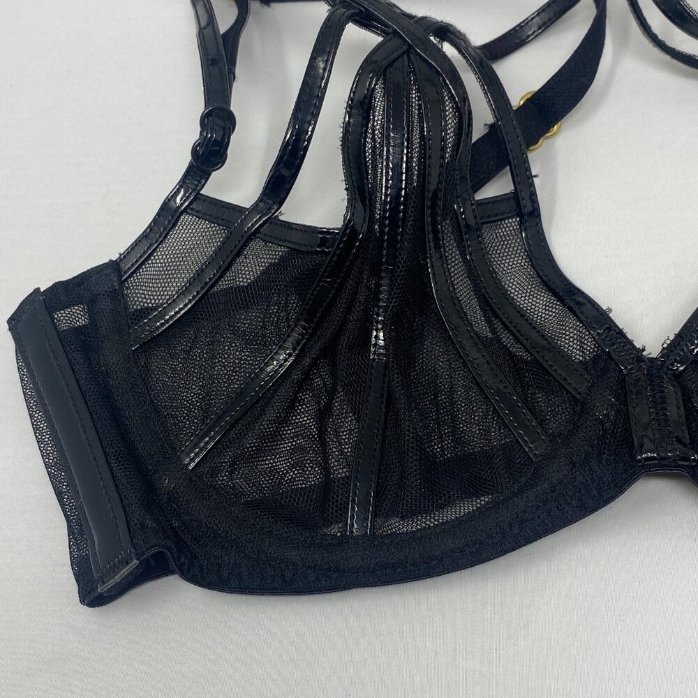 Agent Provocateur Jet Black PVC Bra 34B - Picture 8 of 14